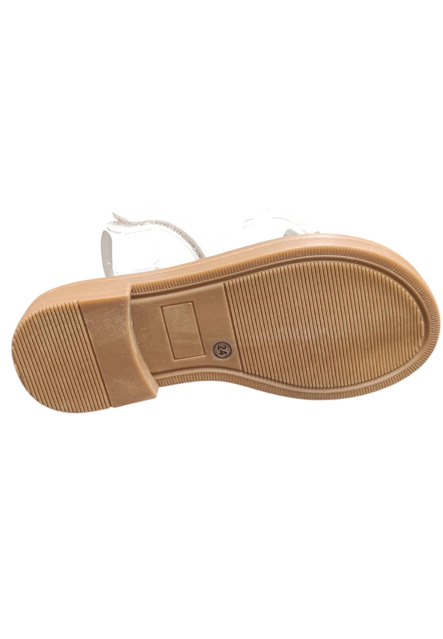 Sandali bambina Gaelle Queen bianco pelle glitter