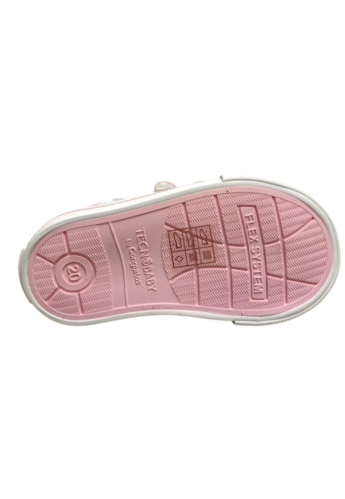 Scarpe sneakers bambina Conquitos TESH bianco-multicolore velcro