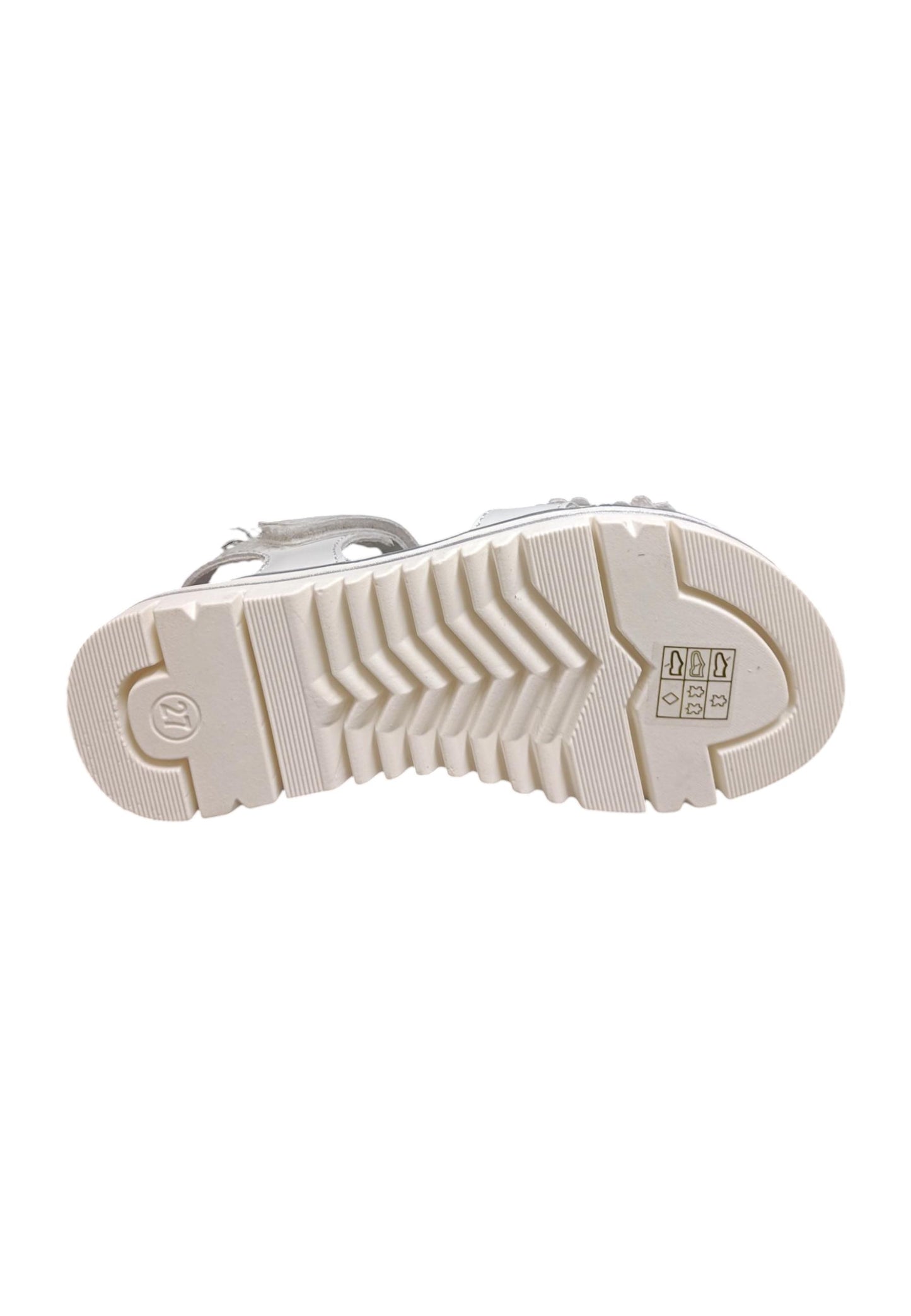 Sandalo bambina Balducci Grig bianco pelle - Sandalo da passeggio con velcro