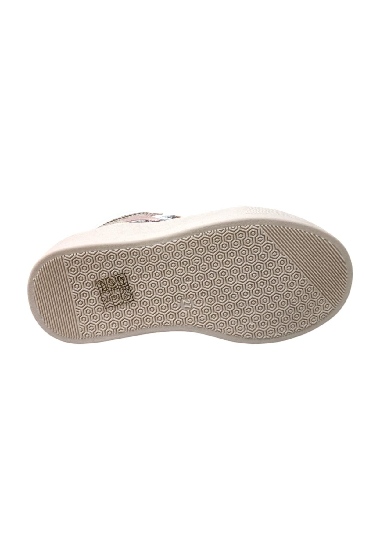 Scarpe sneakers Bambine e ragazze balducci KIABI beige-rosa-bianco-multicolor laccio e zip laterale