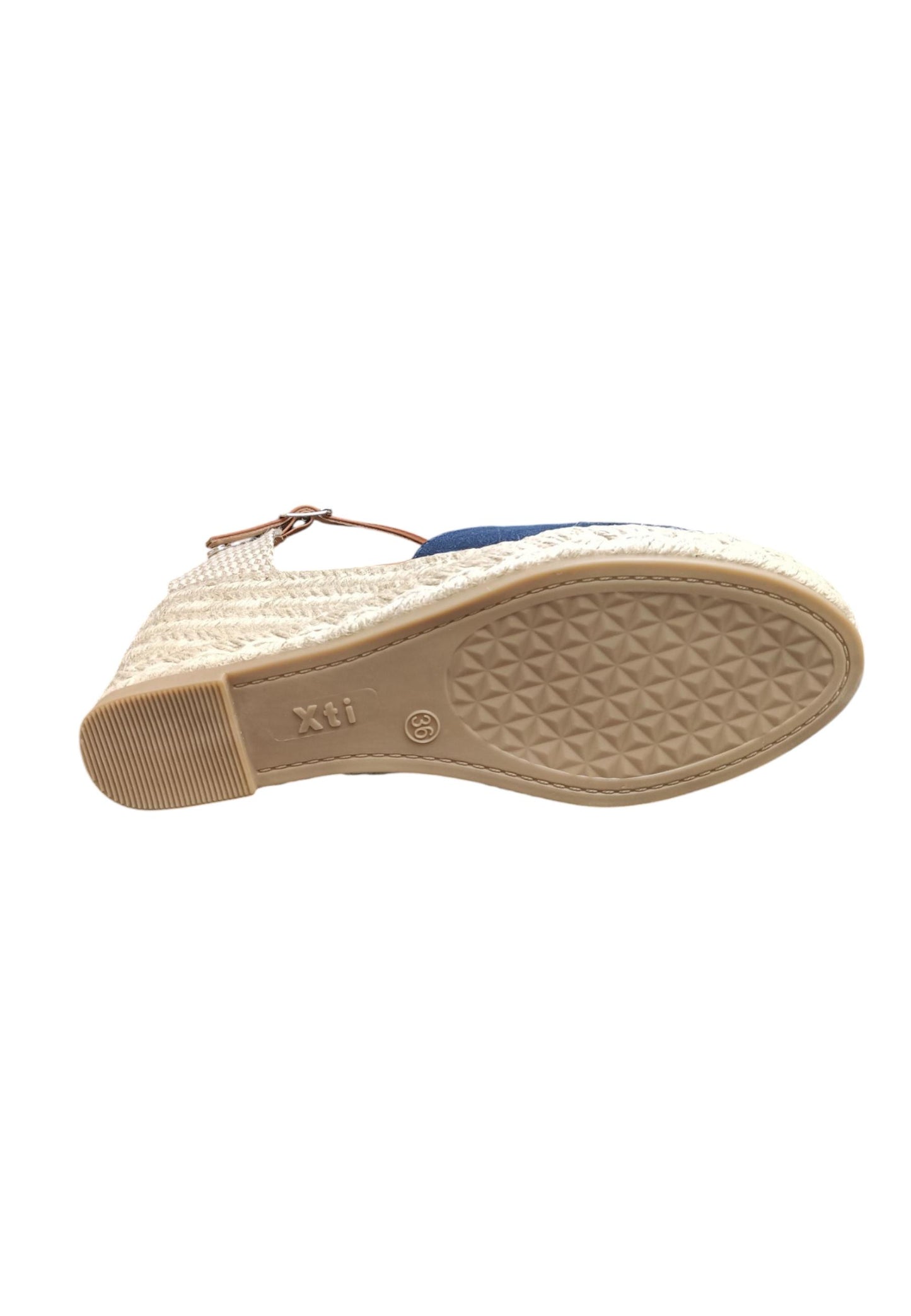 Espadrillas donna XTI Zapato Cuna blue cuoio zeppa laccio summer style