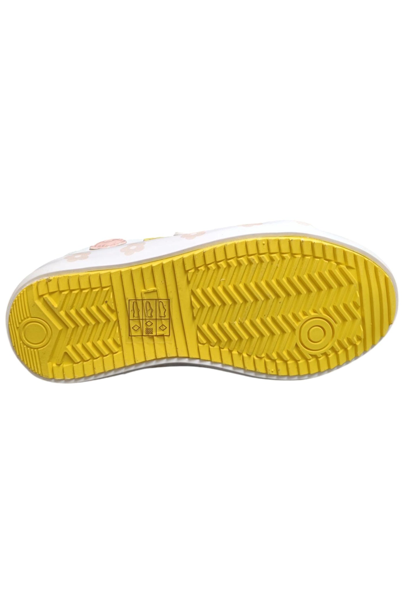 Scarpe sneakers Bambine e ragazze Conquitos COSH bianco-rosa-giallo laccio elastico e velcro