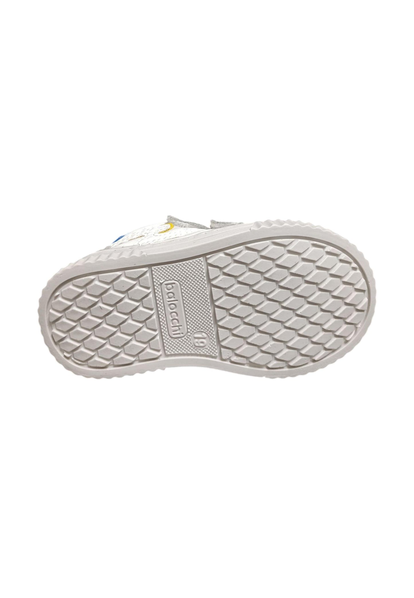 Scarpe sneakers Bambini balocchi MINI bianco-grigio-giallo-azzurro velcro
