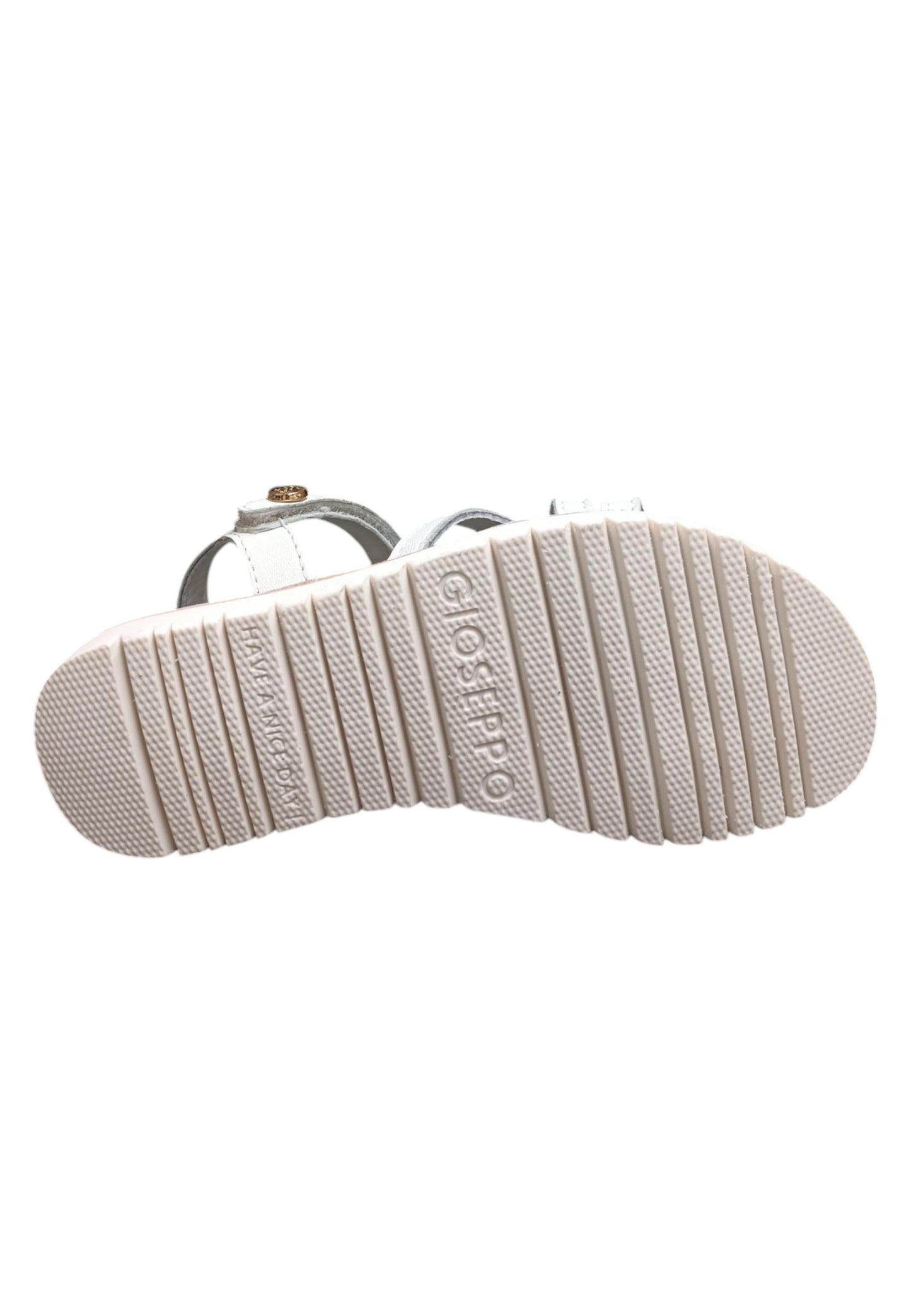 Sandalo bambina Gioseppo Tolland bianco pelle velcro comfort elegance