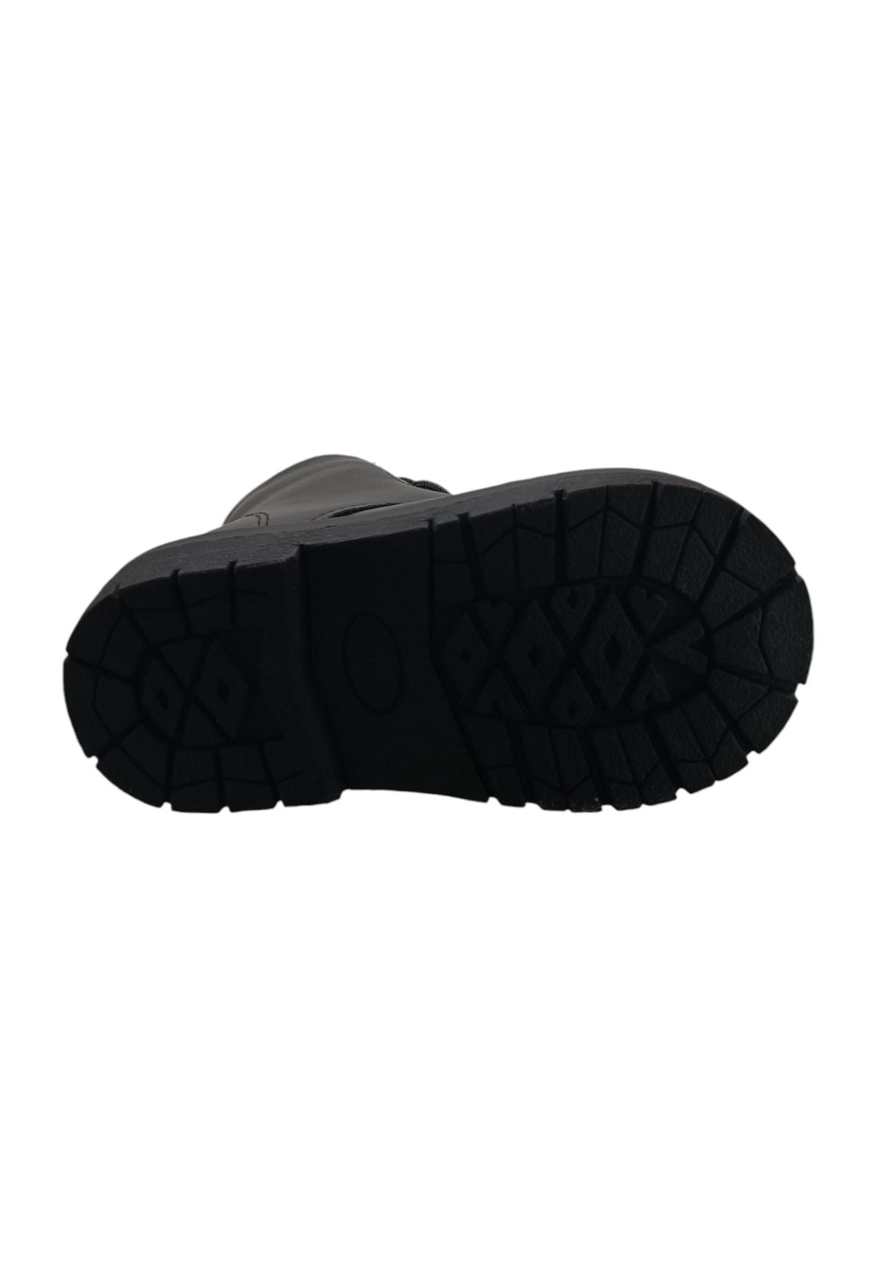 Anfibio bambina Gaelle Blond nero pelle crack lacci urban style