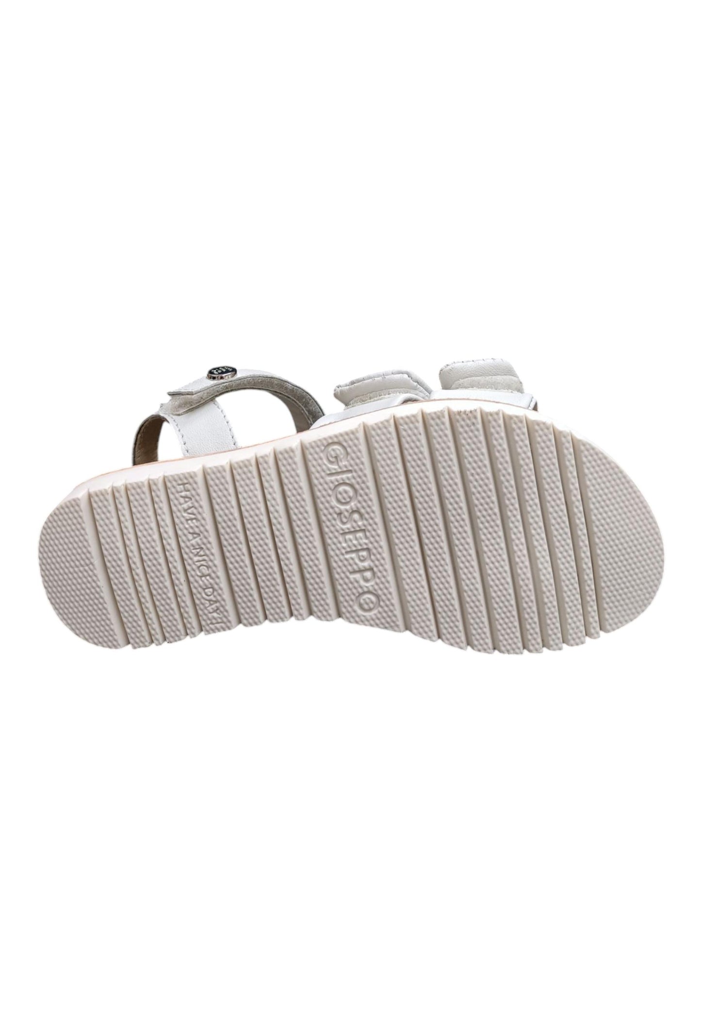 Sandalo bambina Gioseppo Wareham bianco pelle velcro comfort elegance