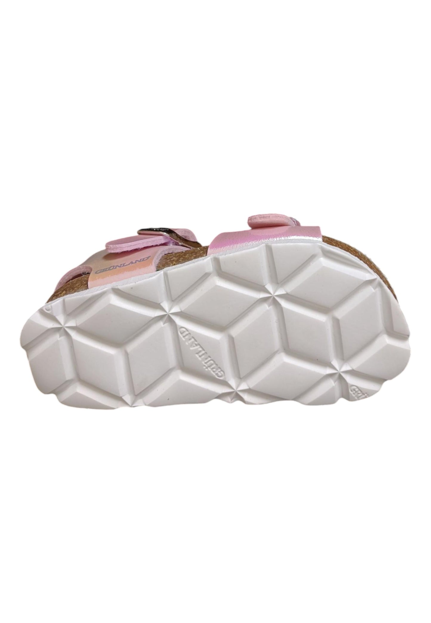 Sandalo bio bambino Grunland Junior 0392 rosa pelle sughero fibbia comfort