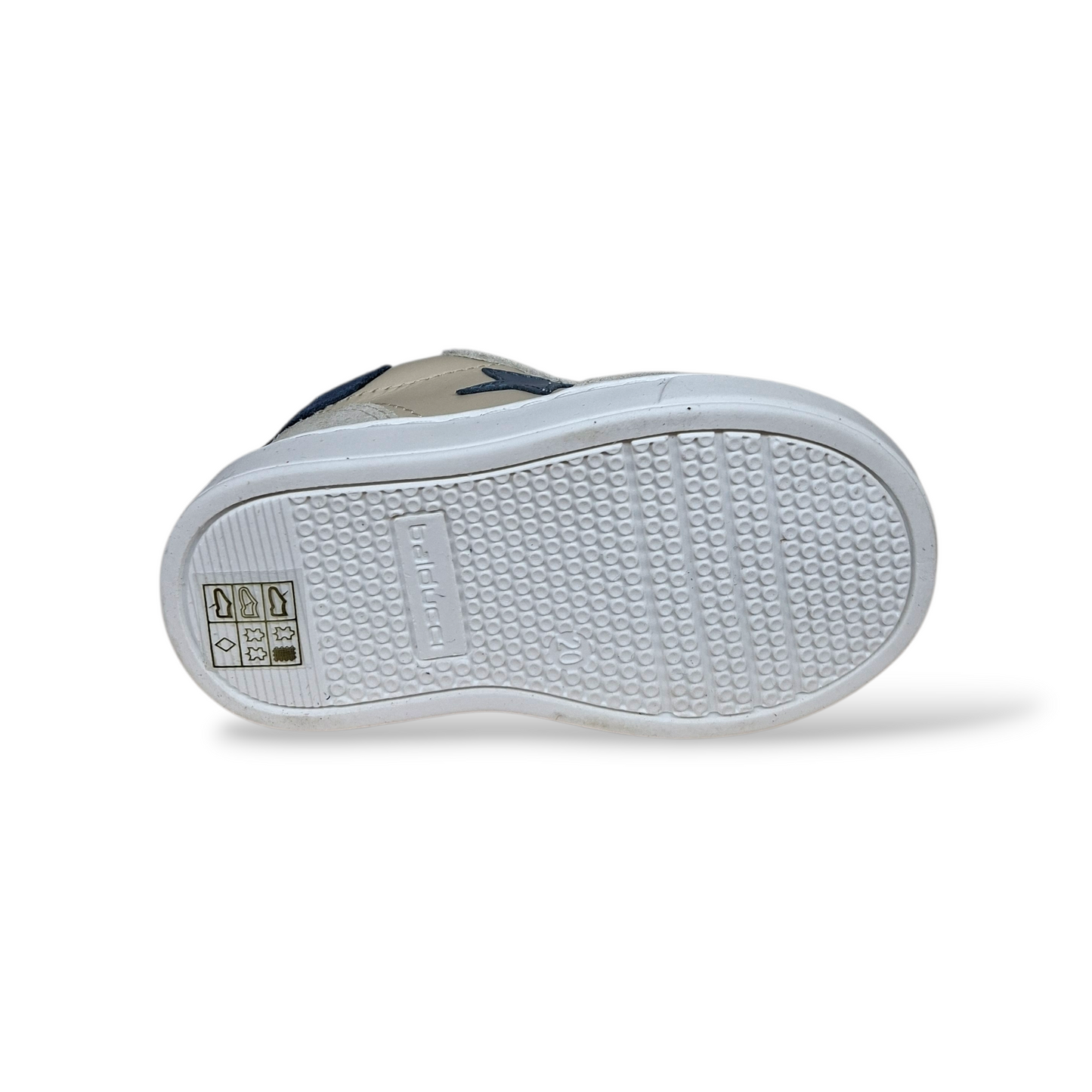 Sneakers primi passi bambino Balducci pelle beige bluette taglia 20-26 - Scarpetteria Gica Trani