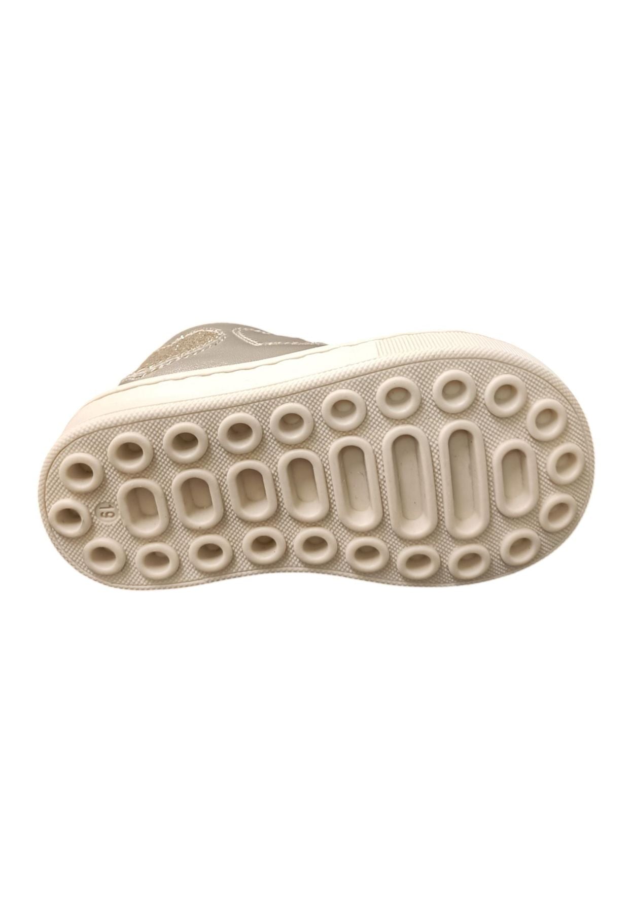 Scarpe sneakers bambina balducci cita champagne-oro laccio e zip laterale