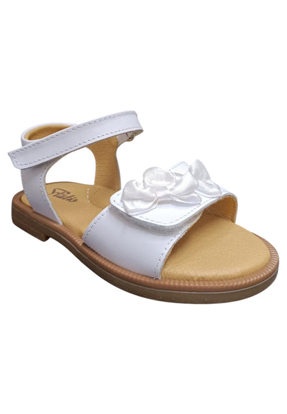 Sandalo bambina Platis Open Classic bianco pelle - Sandalo da passeggio con velcro