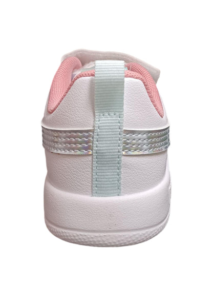 Scarpe sneakers Bambine e ragazze PUMA COURTFLEX  bianco-argento laccio elastico e velcro