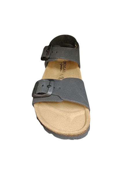 Sandalo bambino Grunland Junior 0635 nero bio fibbia comfort naturale