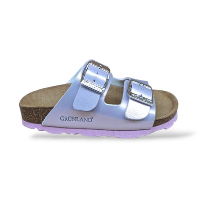 Ciabatta Bio Sughero Bambine e Ragazze Grunland Junior Luce Glicine – Sottopiede Sughero EVA