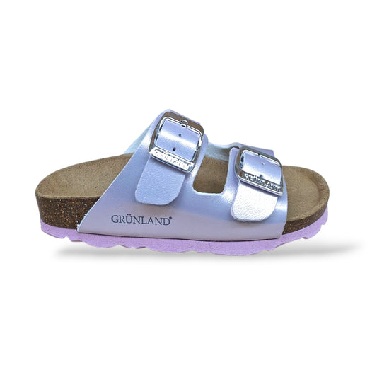 Ciabatta Bio Sughero Bambine e Ragazze Grunland Junior Luce Glicine – Sottopiede Sughero EVA