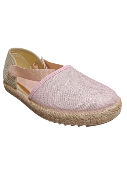 Espadrillas bambina Vul-Ladi Carla cipria beige tela laccio summer style