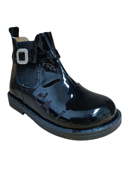 Stivaletti bambina Platis Martin nero pelle - Stile classico con zip laterale
