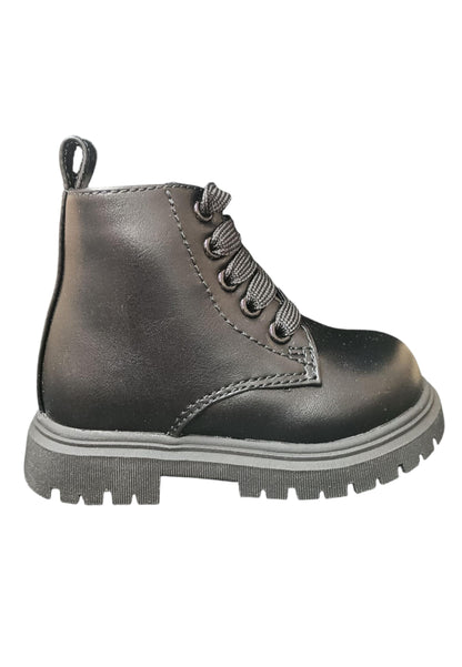 Scarpe anfibio Unisex bambini cult MARTIN nero laccio e zip laterale