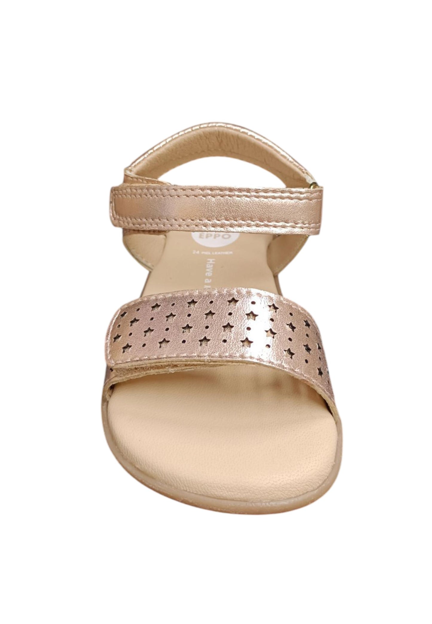 Sandalo bambina Gioseppo Hiram oro rosato pelle velcro comfort elegance