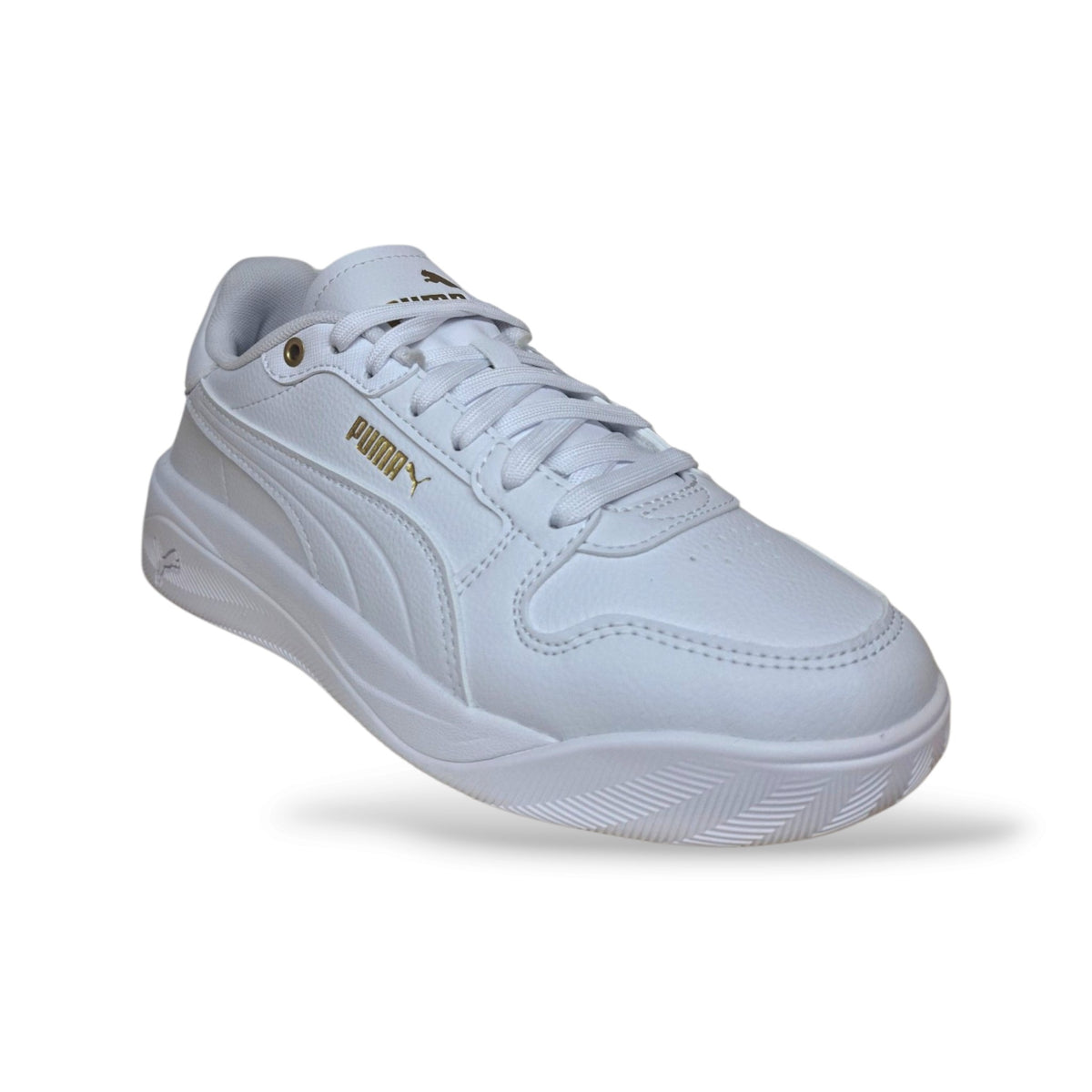 Puma Court Bae 408625 Sneakers Bambini e Ragazzi Bianco | Pelle Laccio Elastico Velcro Tennis Style Minimal Premium | Taglie 28-35 | Scarpetteria Gica