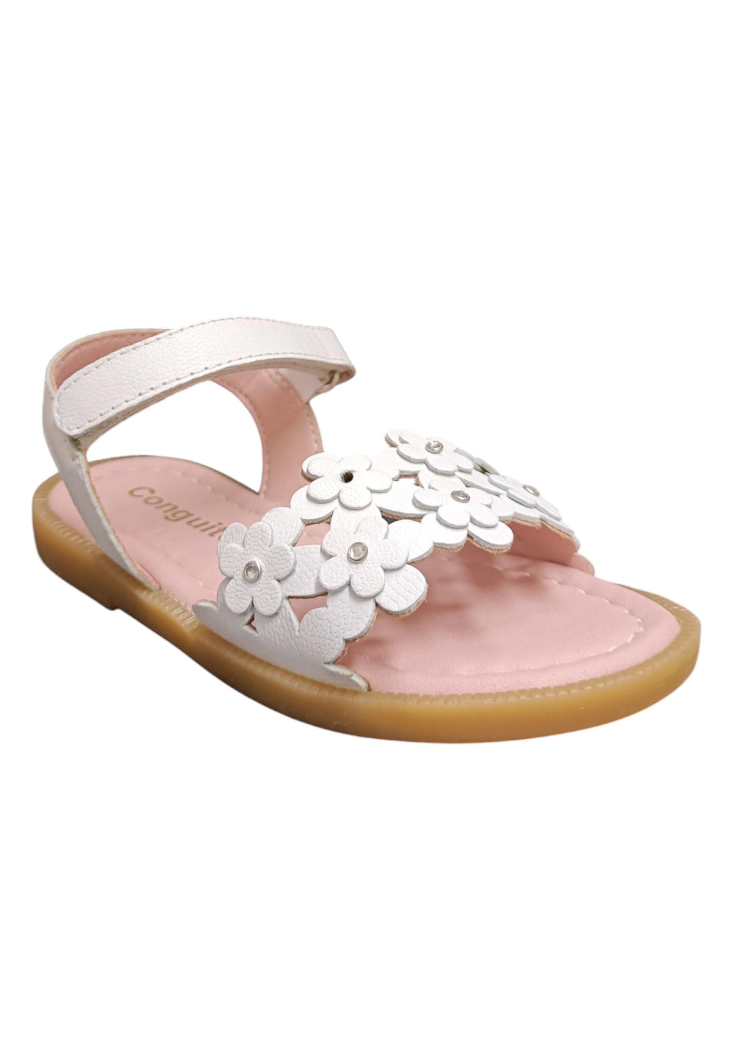 Sandali bambina Conguitos Buckle bianco pelle