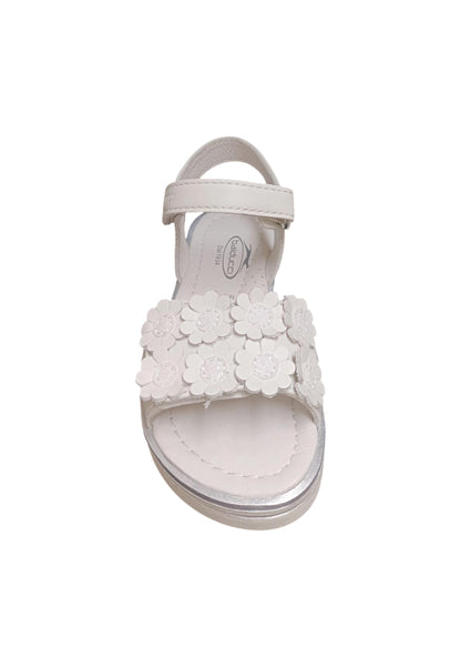 Sandalo bambina Balducci Grig bianco pelle - Sandalo da passeggio con velcro