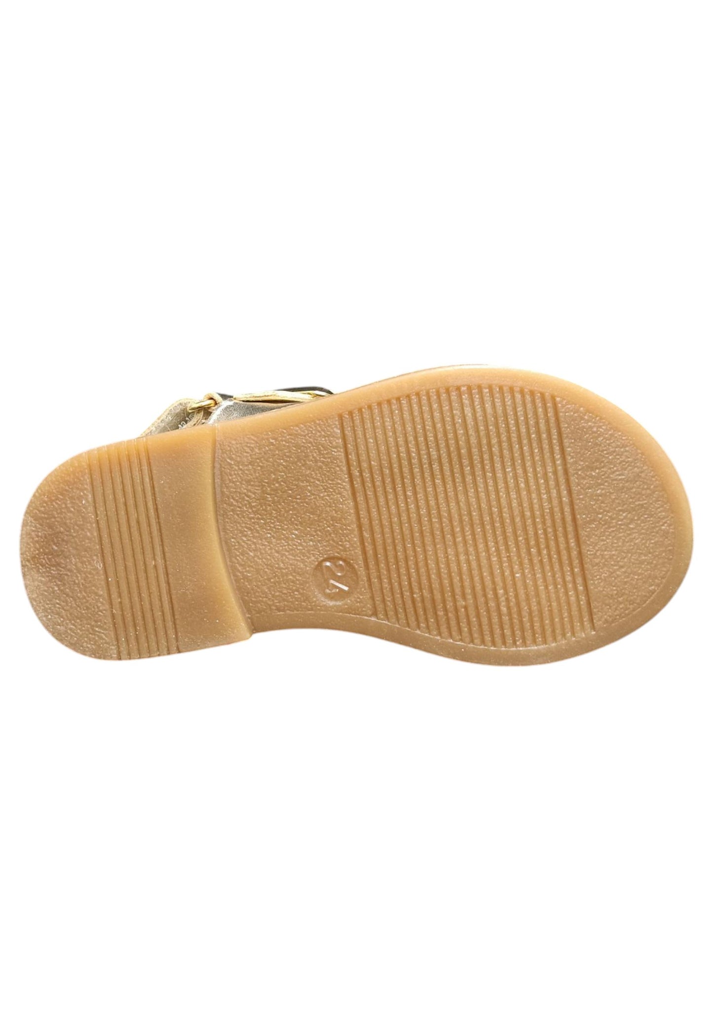 Sandalo bambina Platis Open Classic dorato laminato - Sandalo da passeggio con velcro