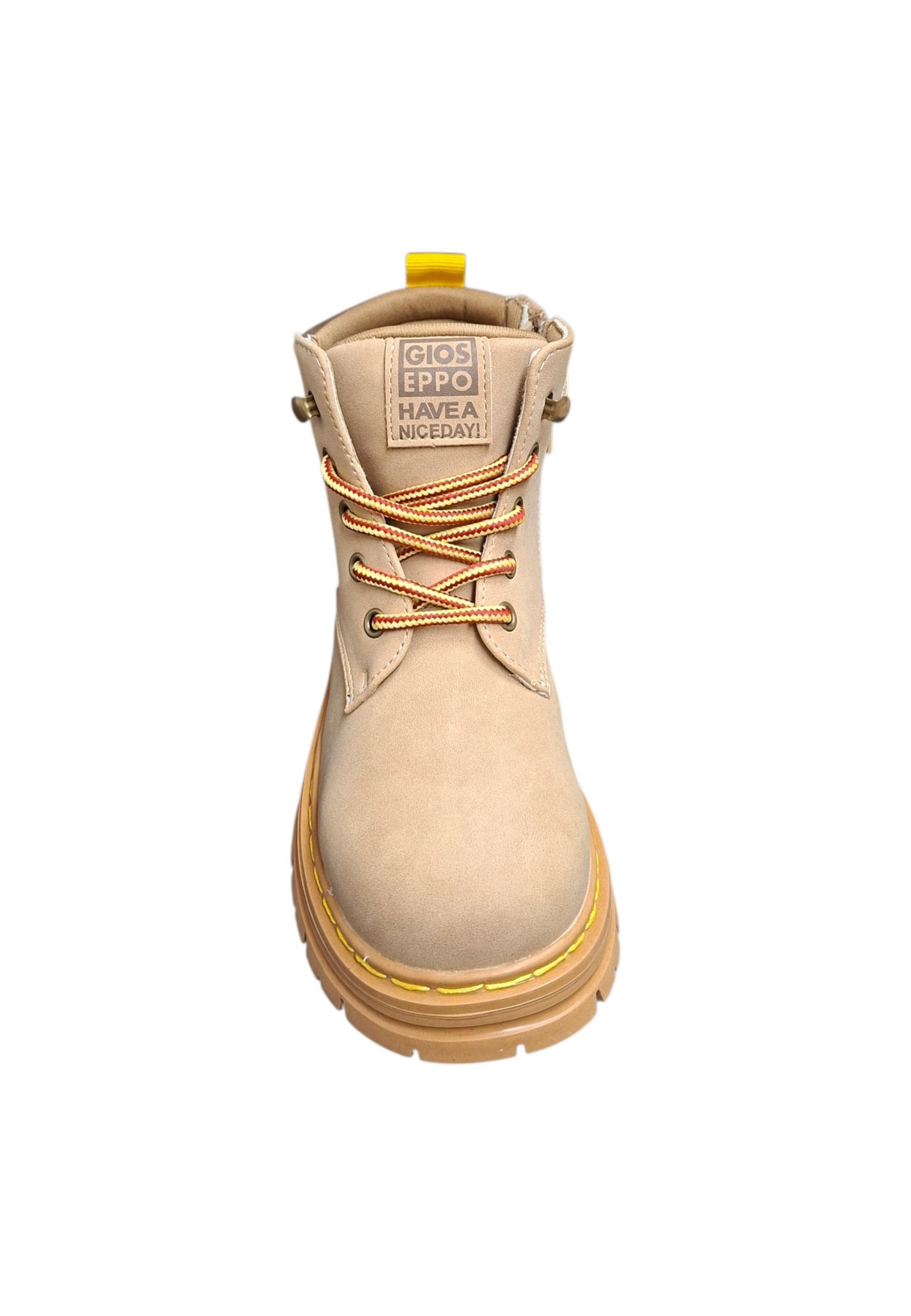 Boscaiolo bambino Gioseppo Ruxley camel marrone pelle lacci casual style