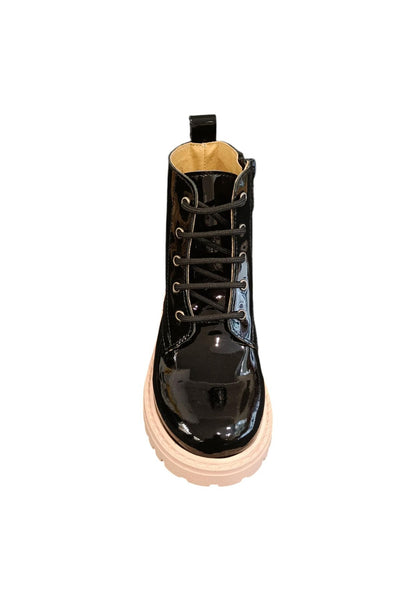 Anfibio bambina Platis P2448 nero rosa vernice zip laterale urban style