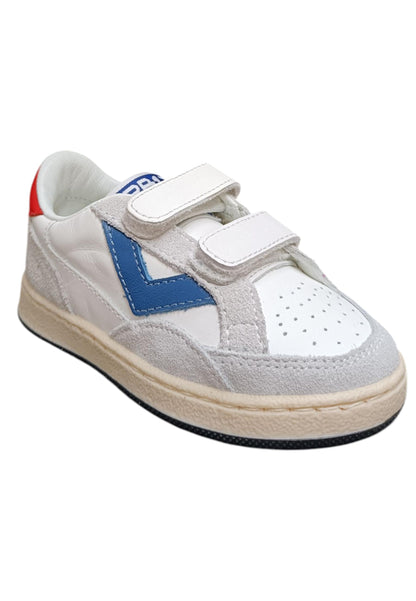 Scarpe sneakers Bambine e ragazze 2B12 BABYMINI PLAY bianco-grigio-rosso velcro
