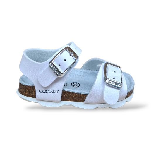 Sandalo Bio Sughero Bambine Grunland Junior Aria Bianco – Primi Passi Fibia EVA Cerimonia