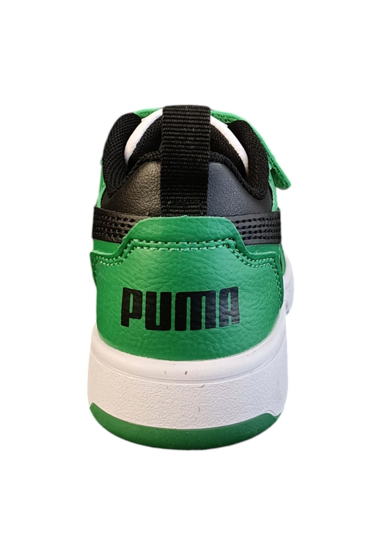 Scarpe sneakers Unisex bambini PUMA REBOUND  bianco-nero-blue laccio elastico e velcro