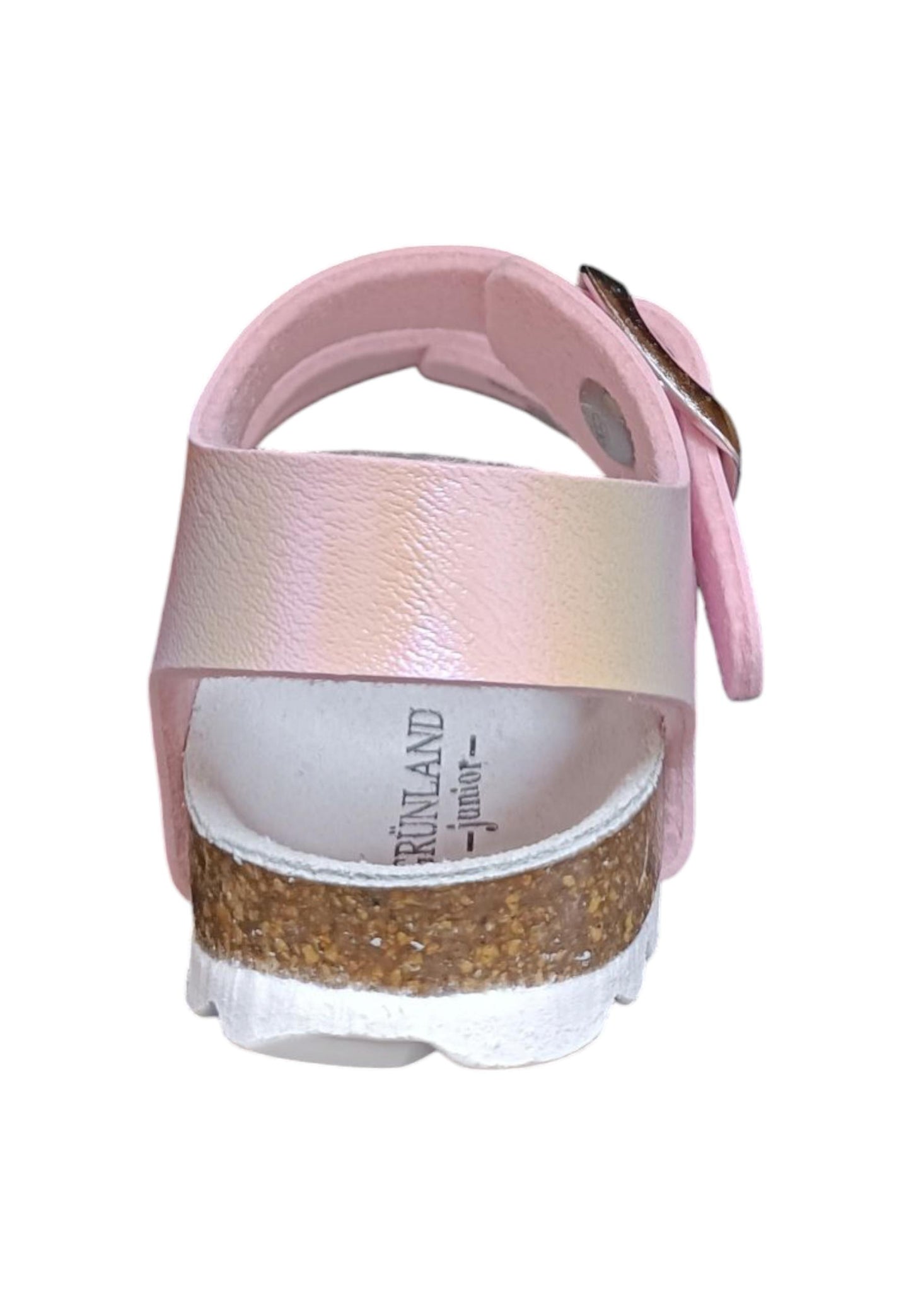 Sandalo bio bambino Grunland Junior 0392 rosa pelle sughero fibbia comfort