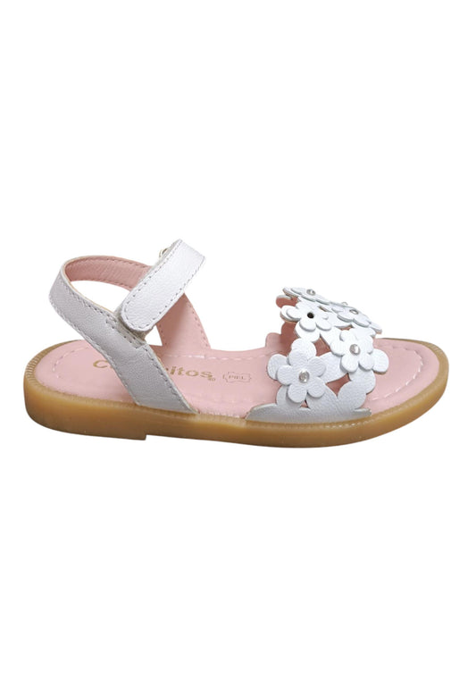 Sandali bambina Conguitos Buckle bianco pelle