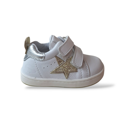 Scarpe sneakers Bambine balducci cita 7205P linea soft bianco-platino-argento velcro