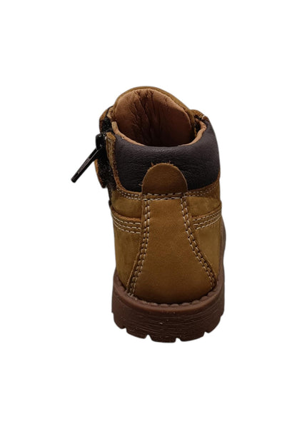 Scarpe boascaiolo Unisex bambini Grunland Junior POUF  ocra laccio e zip laterale