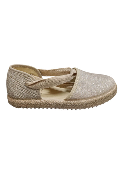Espadrillas bambina Vul-Ladi Carla beige tela laccio summer style