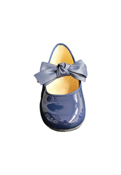 Ballerina bambino Panyno B2601 blu vernice fibbia fiocco estraibile elegance