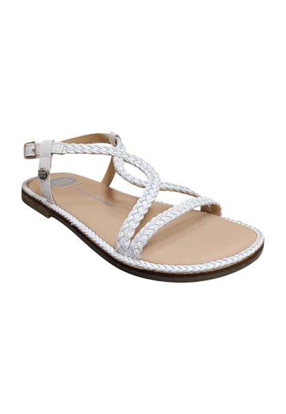 Sandalo bambina Gioseppo Suffield bianco pelle fibbia comfort elegance