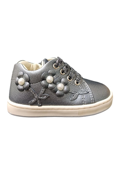 Scarpe sneakers bambina balducci cita  bianco-oro laccio e zip laterale