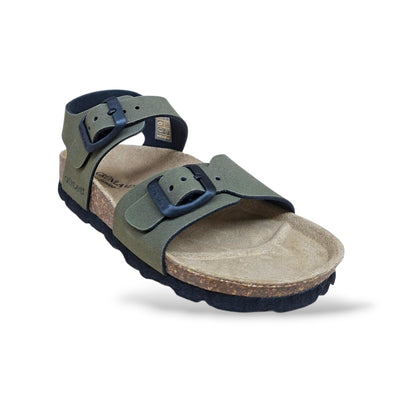 Sandalo Bio Sughero Bambini e Ragazzi Grunland Junior Luce Oliva – Fibia Sottopiede Sughero EVA