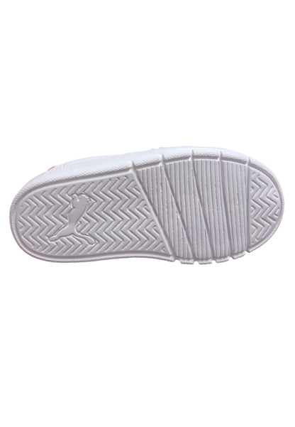 Scarpe sneakers Bambine e ragazze PUMA COURTFLEX  bianco-rosa laccio elastico e velcro