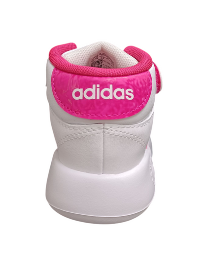 Scarpe sneakers Bambine adidas GRAND COURT  bianco-fuxja laccio elastico e velcro