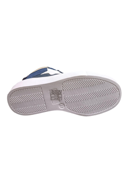 Sneakers bambino Balducci Butter blu bianco beige pelle - Stile dinamico con zip laterale