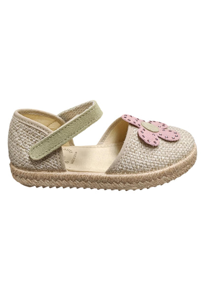 Espadrillas bambina Vul-Ladi Carla beige rosa verde tela velcro summer style