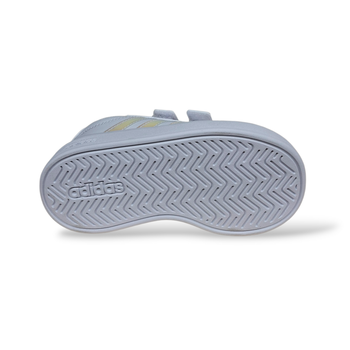 Sneakers bambina Adidas Grand Court 3.0 bianco cangiante pelle