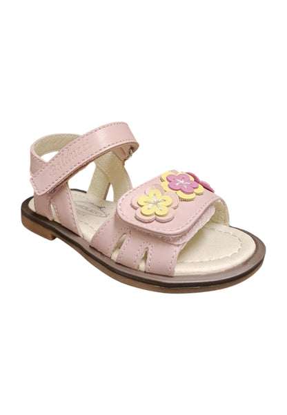 Sandalo bambina Balducci Gullit cipria pelle - Sandalo da passeggio con velcro