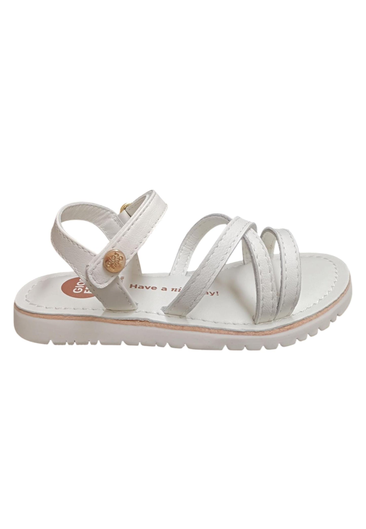 Sandalo bambina Gioseppo Tolland bianco pelle velcro comfort elegance