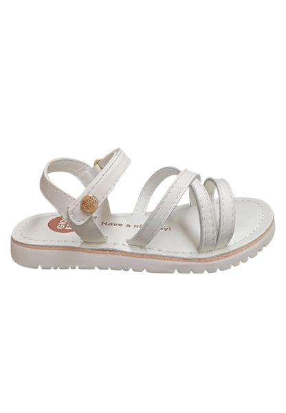 Sandalo bambina Gioseppo Tolland bianco pelle velcro comfort elegance