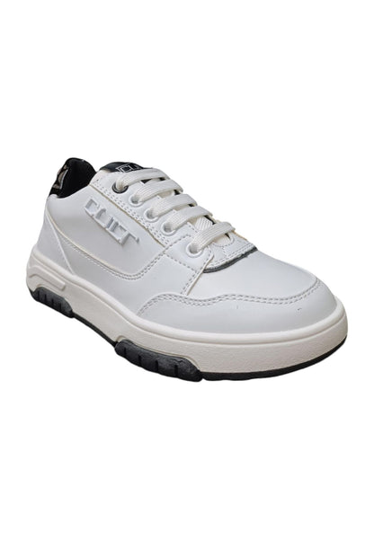 Scarpe sneakers Unisex bambini cult OTRO  bianco-nero laccio e zip laterale