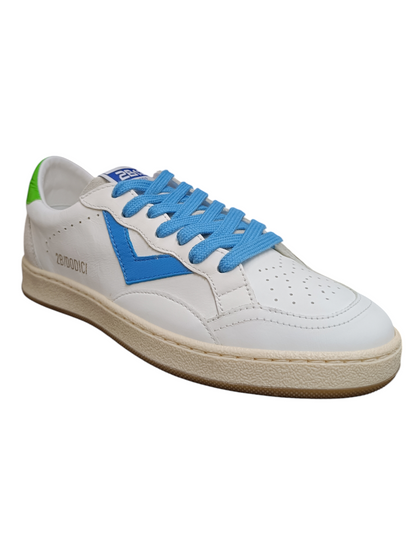 Scarpe sneakers Bambini e ragazzi 2B12 JRPLAY  bianco-celeste-verde laccio